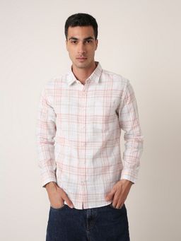 BLNK - Pink Classic Cotton Checkered Casual Pink Shirt