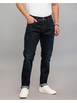 ROOKIES - Blue Low-Rise Tapered Ankle Length Classic Stretch Jeans