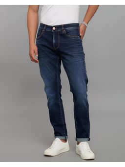 ROOKIES - Blue Low-Rise Tapered Ankle Length Classic Stretch Jeans