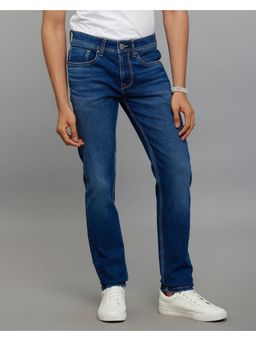 ROOKIES - Blue Mid-Rise Slim Straight Fit Classic Stretch Jeans