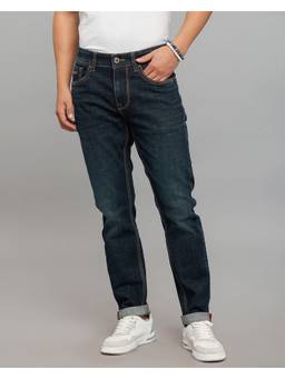 ROOKIES - Blue Low-Rise Tapered Ankle Length Stretch Jeans