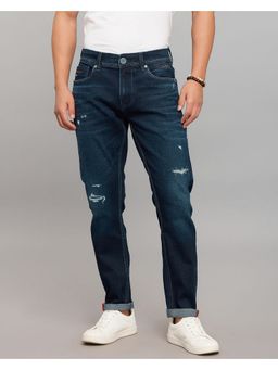 ROOKIES - Blue Low-Rise Ankle Length Stretch Jeans