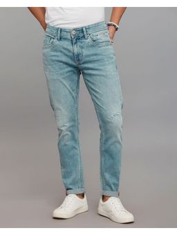 ROOKIES - Blue Low-Rise Tapered Ankle Length Stretch Jeans