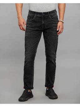 ROOKIES - Charcoal Blue Low-Rise Tapered Ankle Length Stretch Jeans