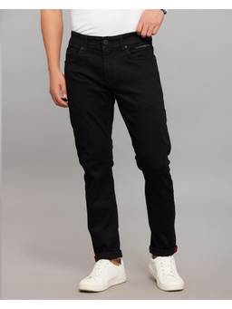 ROOKIES - Black Blue Low-Rise Tapered Ankle Length Stretch Jeans