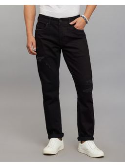 ROOKIES - Black Blue Low-Rise Tapered Ankle Length Stretch Jeans