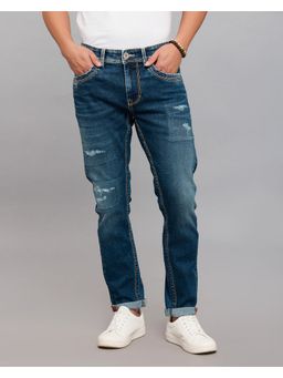 ROOKIES - Blue Low-Rise Tapered Ankle Length Stretch Jeans