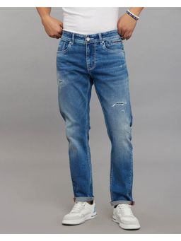 ROOKIES - Blue Low-Rise Tapered Ankle Length Stretch Jeans