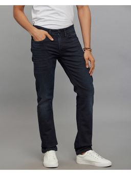 ROOKIES - Blue Mid-Rise Slim Straight Fit Knit Stretch Jeans