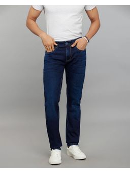 ROOKIES - Blue Mid-Rise Slim Straight Fit Stretch Jeans