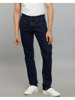 ROOKIES - Blue Mid-Rise Slim Straight Fit Stretch Jeans