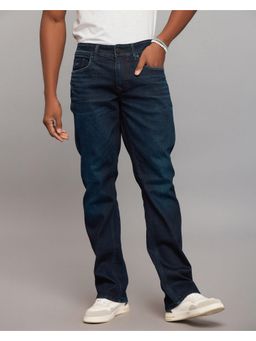 ROOKIES - Blue Mid Rise Loose Boot Leg Stretch Jeans