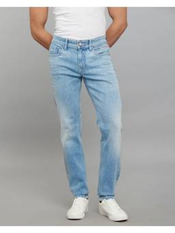 ROOKIES - Blue Mid-Rise Slim Straight Fit Stretch Jeans