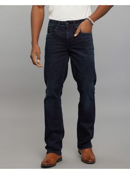 ROOKIES - Blue Mid Rise Loose Boot Leg Stretch Jeans