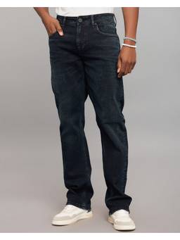 ROOKIES - Blue Midrise Comfort And Straight Fit Stretch Jeans