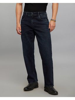 ROOKIES - Blue Midrise Comfort And Straight Crop Length Stretch Jeans