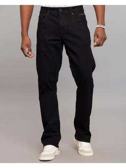 ROOKIES - Black Midrise Comfort And Straight Fit Stretch Jeans
