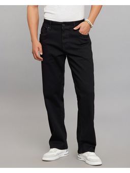 ROOKIES - Black Cropped Mid Rise Comfort and Straight Fit Stretch Jeans