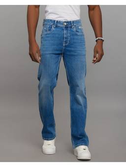 ROOKIES - Blue Midrise Loose Fit Stretch Jeans