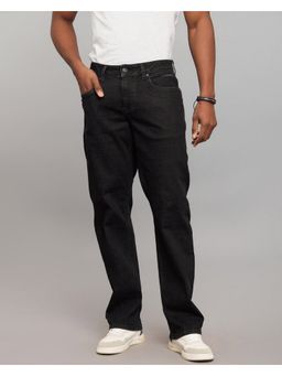 ROOKIES - Black Midrise Comfort And Straight Fit Stretch Jeans