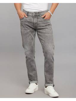 ROOKIES - Grey Low-Rise Tapered Ankle Length Classic Stretch Jeans