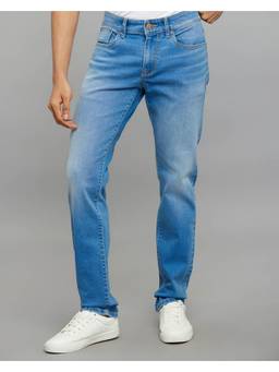 ROOKIES - Blue Mid-Rise Slim Straight Fit Classic Stretch Jeans