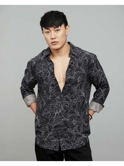 ROOKIES - Viscose Rayon Black Floral Shirt