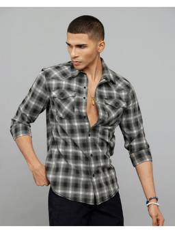 ROOKIES - Polyester Charcoal Checks Shirt