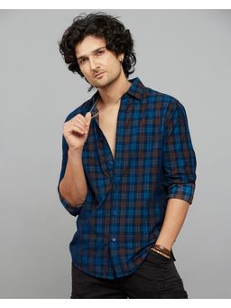 ROOKIES - Cotton Navy Blue Checks Shirt