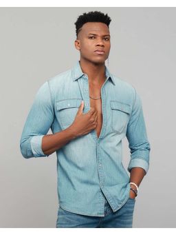 ROOKIES - Cotton Solid Blue Shirt