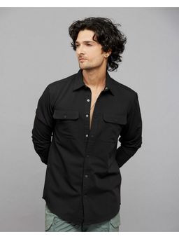ROOKIES - Polyester Black Solid Shirt