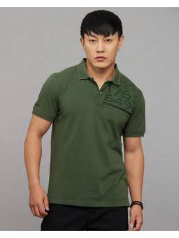 ROOKIES - Green Half Sleeves Pique Polo T-Shirt