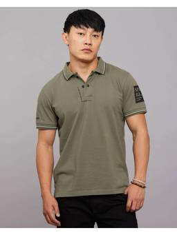 ROOKIES - Light Olive Half Sleeves Pique Polo T-Shirt