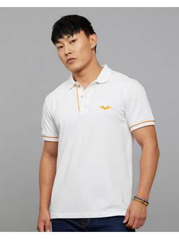 ROOKIES - White Half Sleeves Pique Polo T-Shirt