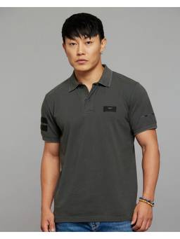 ROOKIES - Grey Half Sleeves Pique Polo T-Shirt