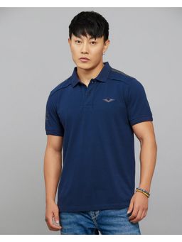 ROOKIES - Navy Blue Half Sleeves Pique Polo T-Shirt