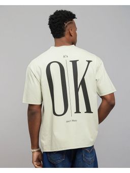 ROOKIES - Mint Green Half Sleeves Round Neck Oversized Tee