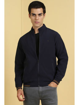 Allen Solly - Men Navy Blue Solid Full Sleeves Casual Jacket