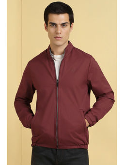 Allen Solly - Men Maroon Solid Full Sleeves Casual Jacket
