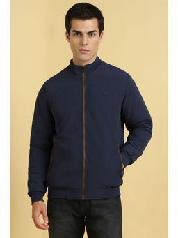 Allen Solly - Men Navy Blue Solid Full Sleeves Casual Jacket