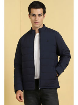 Allen Solly - Men Navy Blue Solid Full Sleeves Casual Jacket