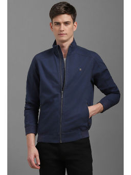 Louis Philippe - Men Casual Navy Blue Solid Jacket