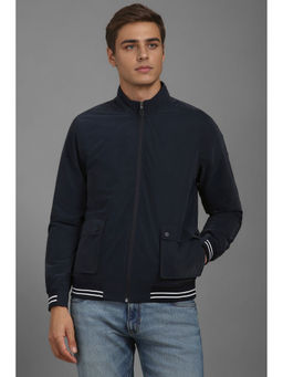 Louis Philippe - Men Casual Navy Blue Solid Jacket