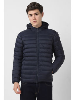 Peter England - Men Navy Blue Solid Casual Jacket