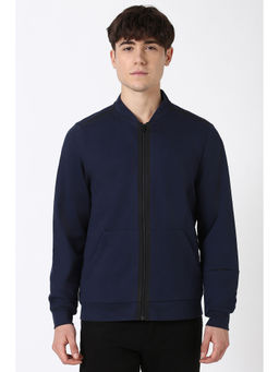 Peter England - Men Navy Blue Solid Casual Jacket