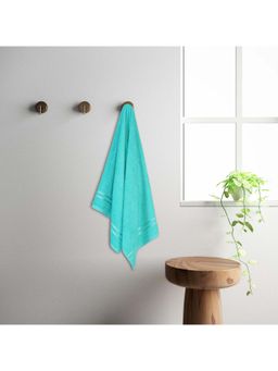 Welspun - Quick Dry 100% Cotton Bath Towel Dobby Weave Plain Bath Soft Aqua