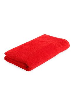 Welspun - Quick Dry 100% Cotton Bath Towel Dobby Weave Plain Bath Soft Red