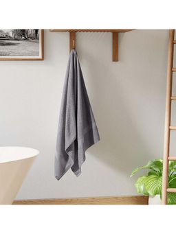 Welspun - Alpha 100% Cotton Bath Towel 420Gsm Dobby Weave Premium Daily Use Plain Grey
