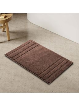 SPACES - Airsoft 1539 Gsm Polyester Plain Bath Mat Anti-Skid Dark Brown