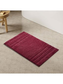 SPACES - Airsoft 1539 Gsm Polyester Plain Bath Mat Anti-Skid Dark Red